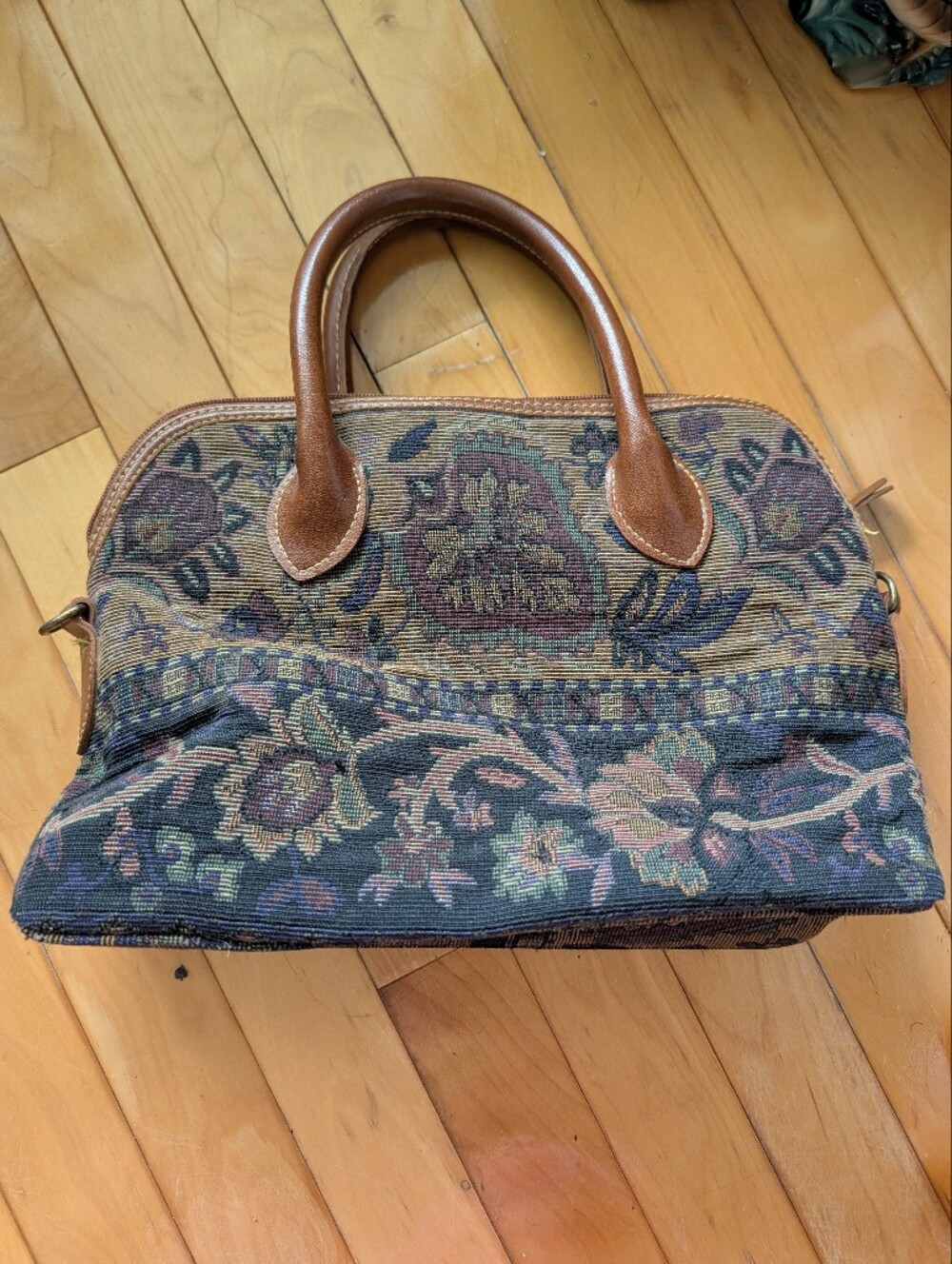Vtg Esprit Floral Tapestry Handbag - Picture 3 of 9